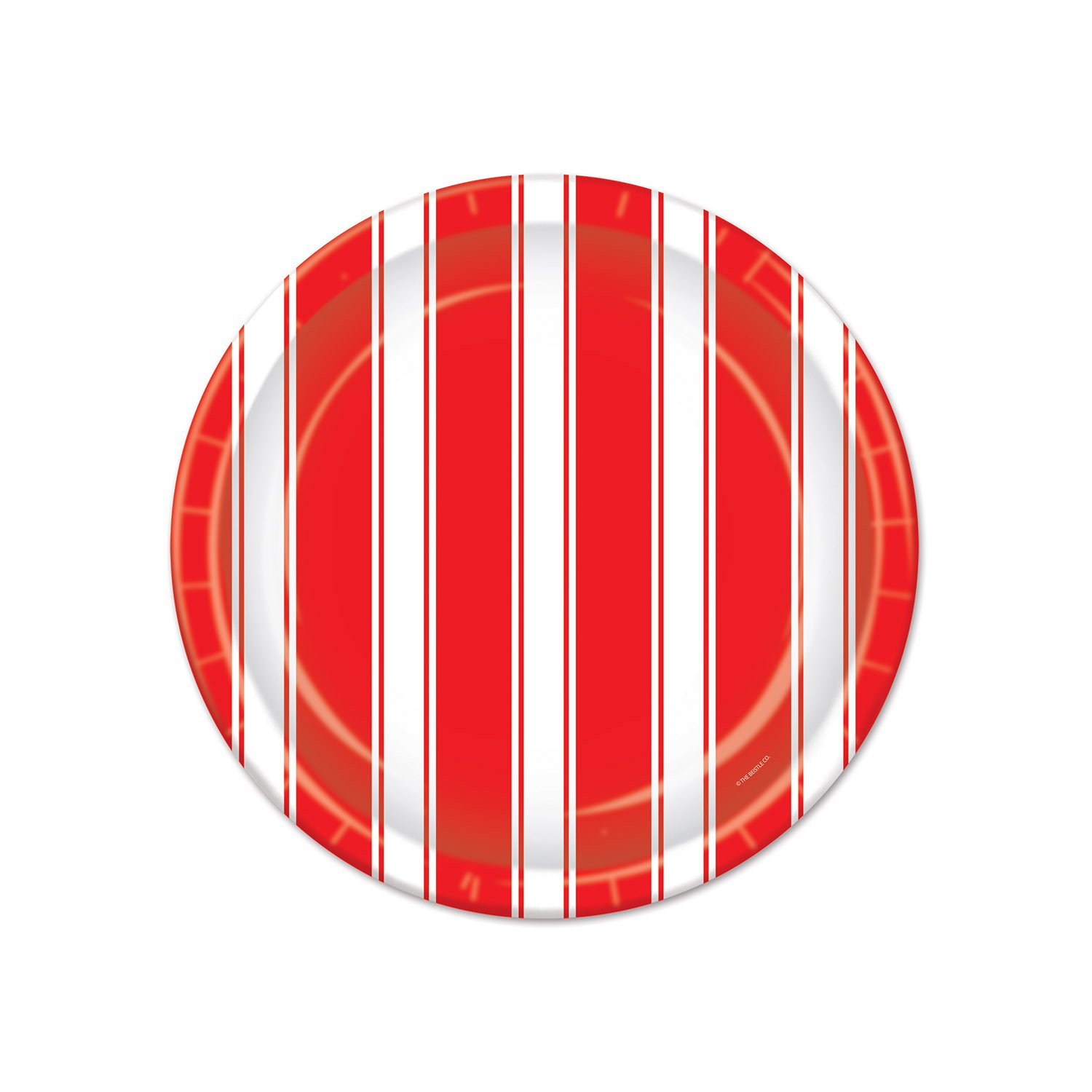 Beistle Stripes Plates, 7-Inch, Red/White
