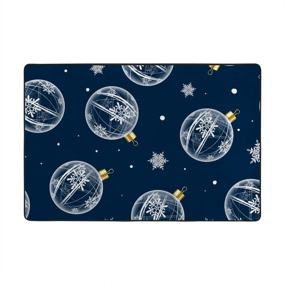 Tapis de Noël boules en verre velours corail bleu foncé pour offrir à Noël