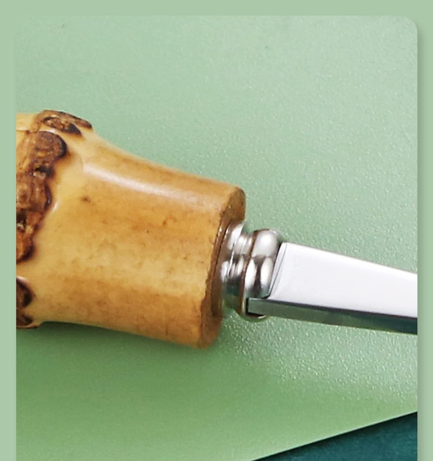 Juegos De Cubertería Juego De Vajilla De Bambú Vajilla Retro Con Mango Natural De Acero Inoxidable Cuchillos Para Carne Tenedor De Mesa Cuchara 30Uds.