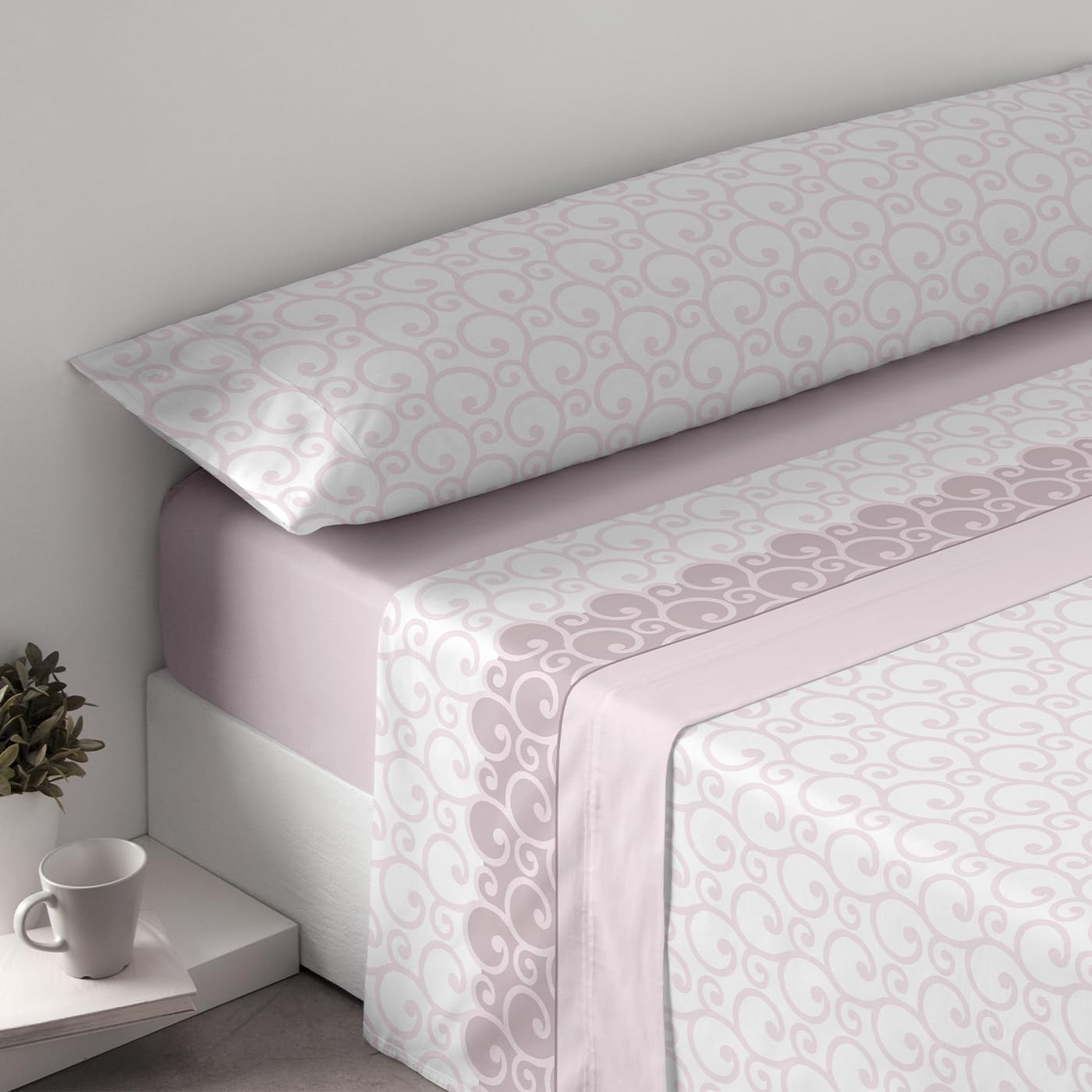 MERCURY TEXTIL- Juego de sábanas Coralina de 3 Piezas, Sábana Polar Térmica, Invierno, Extra Suave, Microfibra (Espiral, Cama 135)