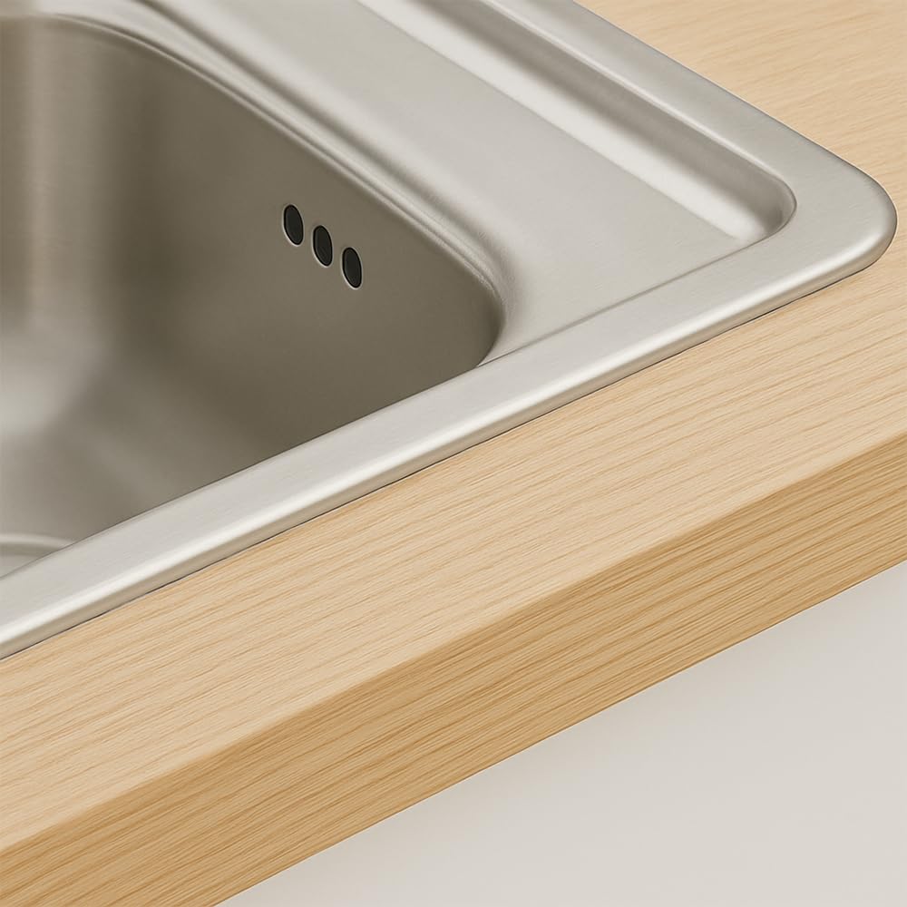 FERROELETTRA Guarnizione cucina piano cottura e lavello, mastice adesivo top cucina, 4 strisce da 80 cm, spessore 2 mm, facile da montare, Made in Italy