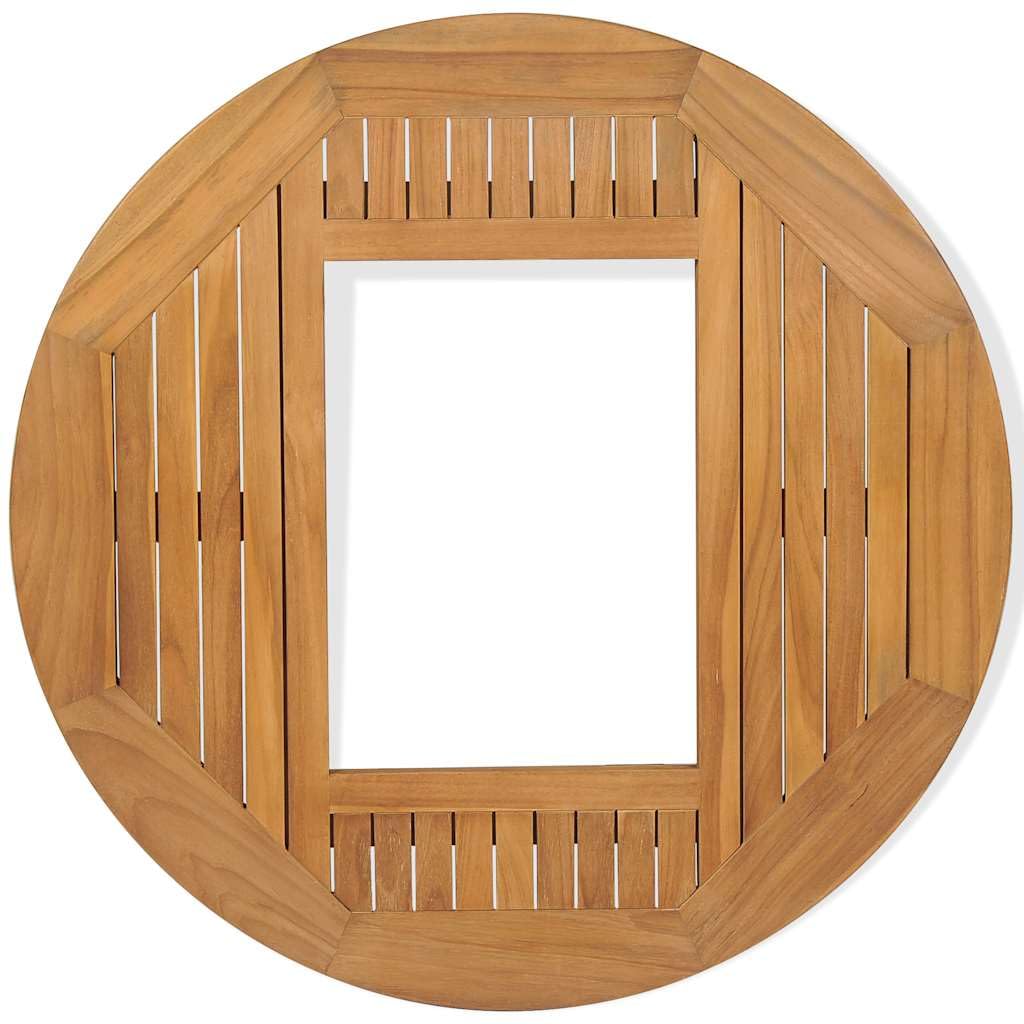 vidaXL Teak Bierkastentisch Bierkisten Tischaufsatz Stehtisch Bartisch Bistrotisch Holztischplatte Tischplatte Balkon Garten 70cm Braun
