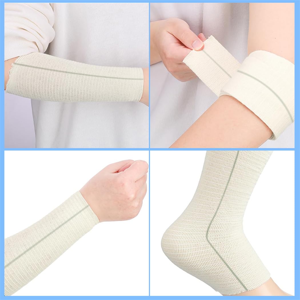 Vendaje elástico tubular de compresión 5CMX10M vendaje de fijación tubular vendaje tubular vendaje de apoyo para tiritas brazos, tobillos y rodillas