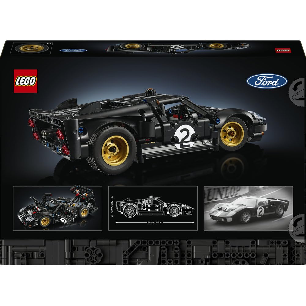 LEGO Technic Samochód wyścigowy 1966 Ford GT40 MKII 42223 | Model samochodu, klocki konstrukcyjne Technic dla dorosłych, prezent dla fana motoryzacji, 793 elementy