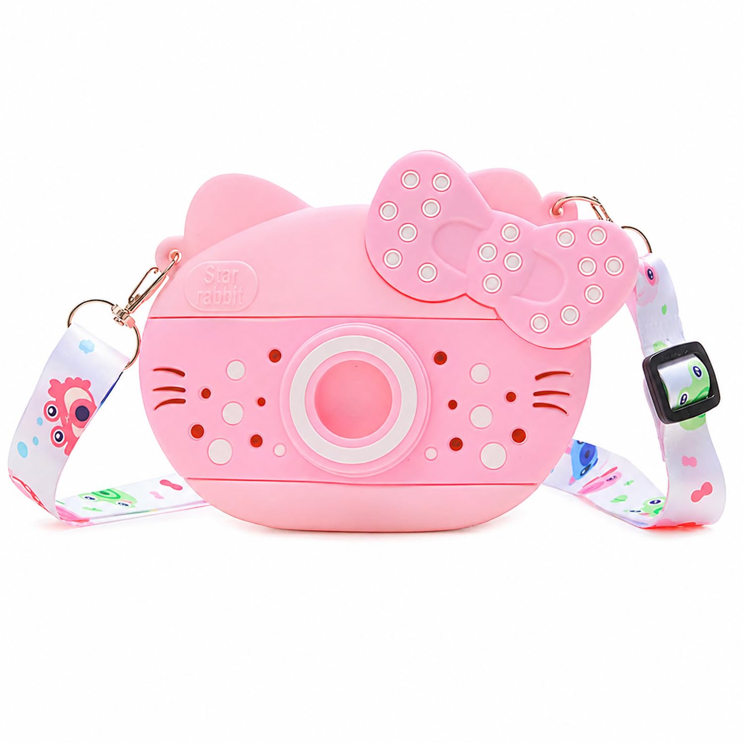 Girls Cute Cartoon Camera-Shaped Kids Shoulder Bag – Soft Silicone Crossbody Bag with Adjustable Strap for Girls-image-13