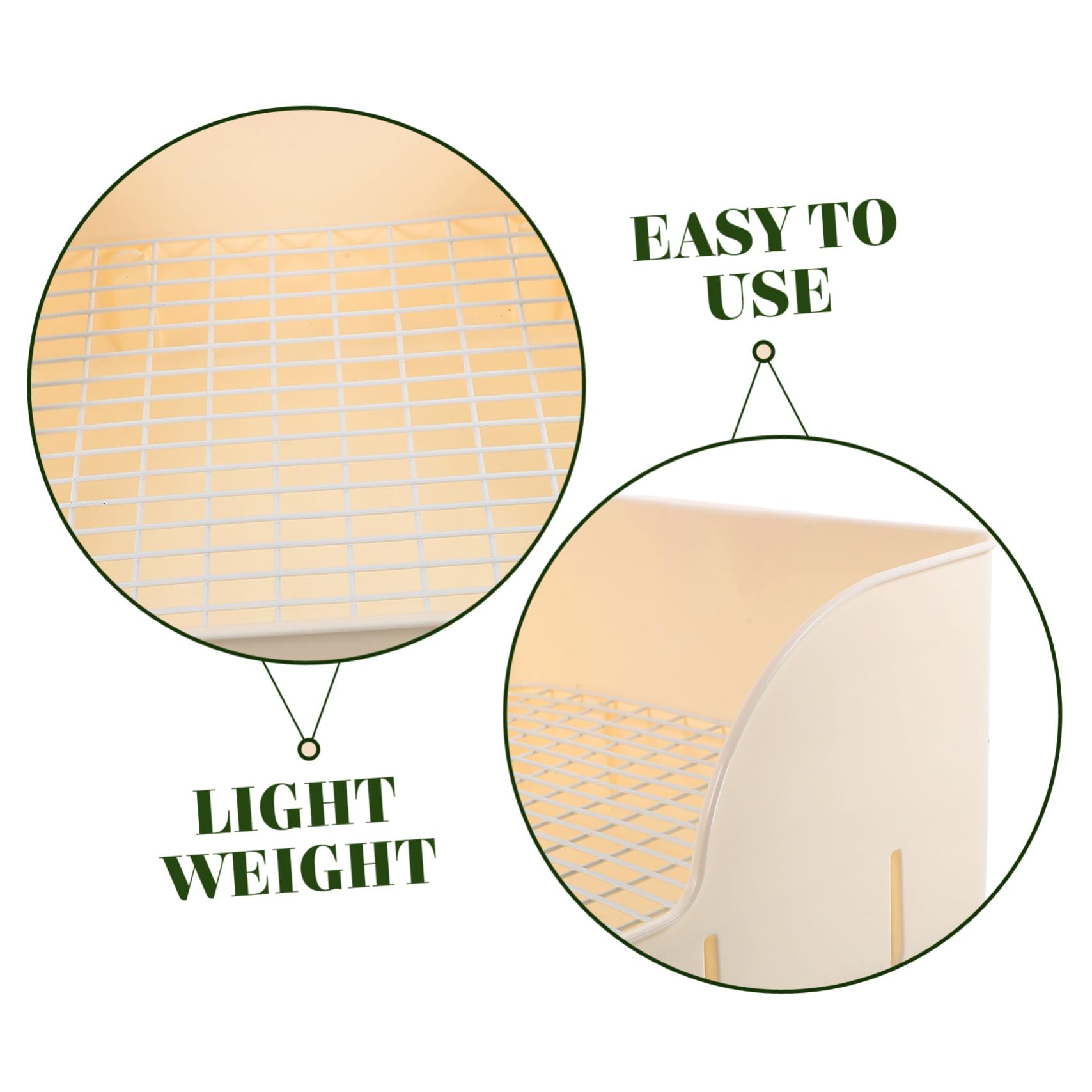 BESPORTBLE Vassoio per Lettiera per Conigli e Piccoli Animali Toilette per Gabbia Design Angolare Resistente Facile da Pulire