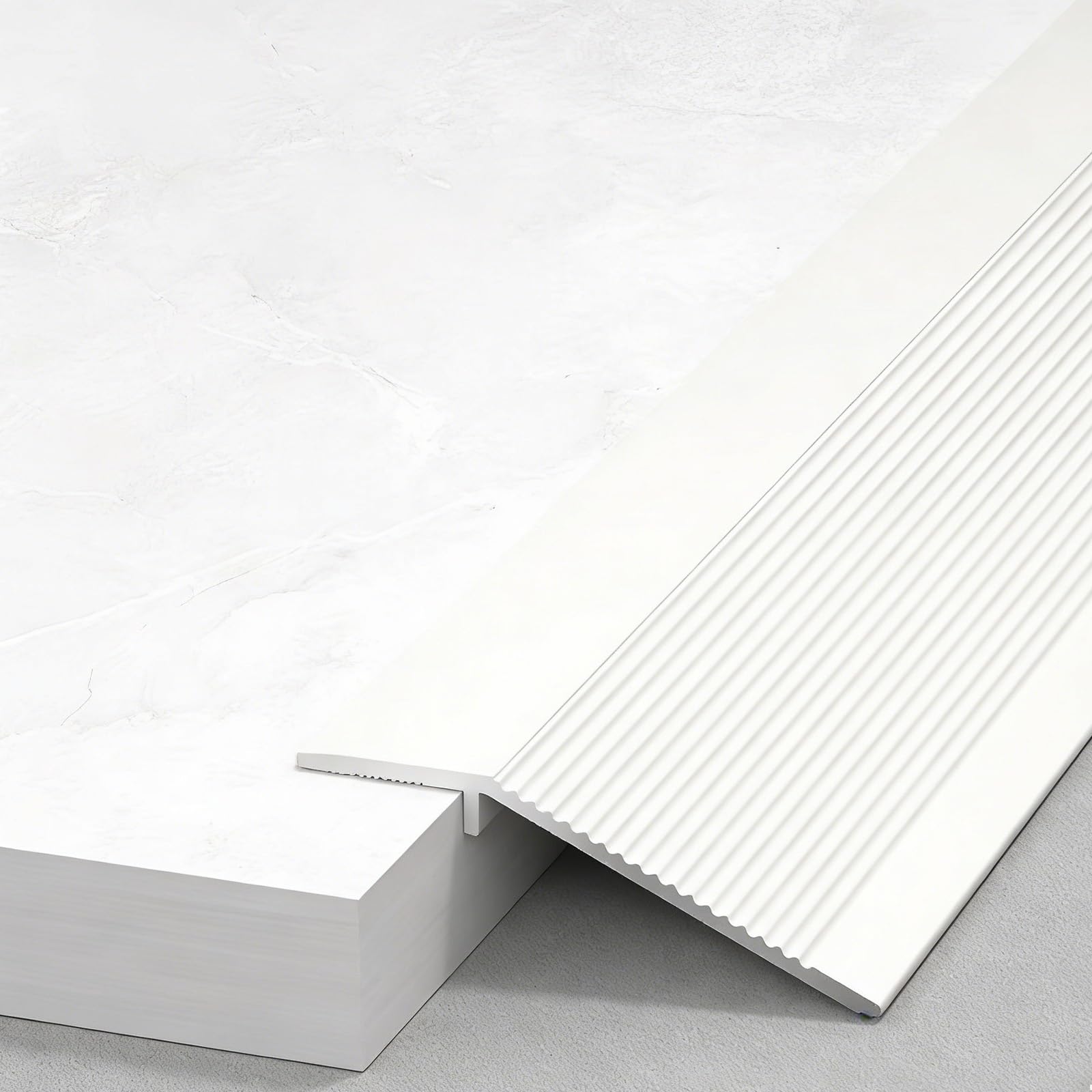 Set di 3 Strisce di Transizione in Alluminio, 90cm, Profilo di Transizione per Dislivello da 8-40mm, Listello per Soglie, Binario di Transizione, Strisce di Copertura(Grigio,70mm/2.8inch)