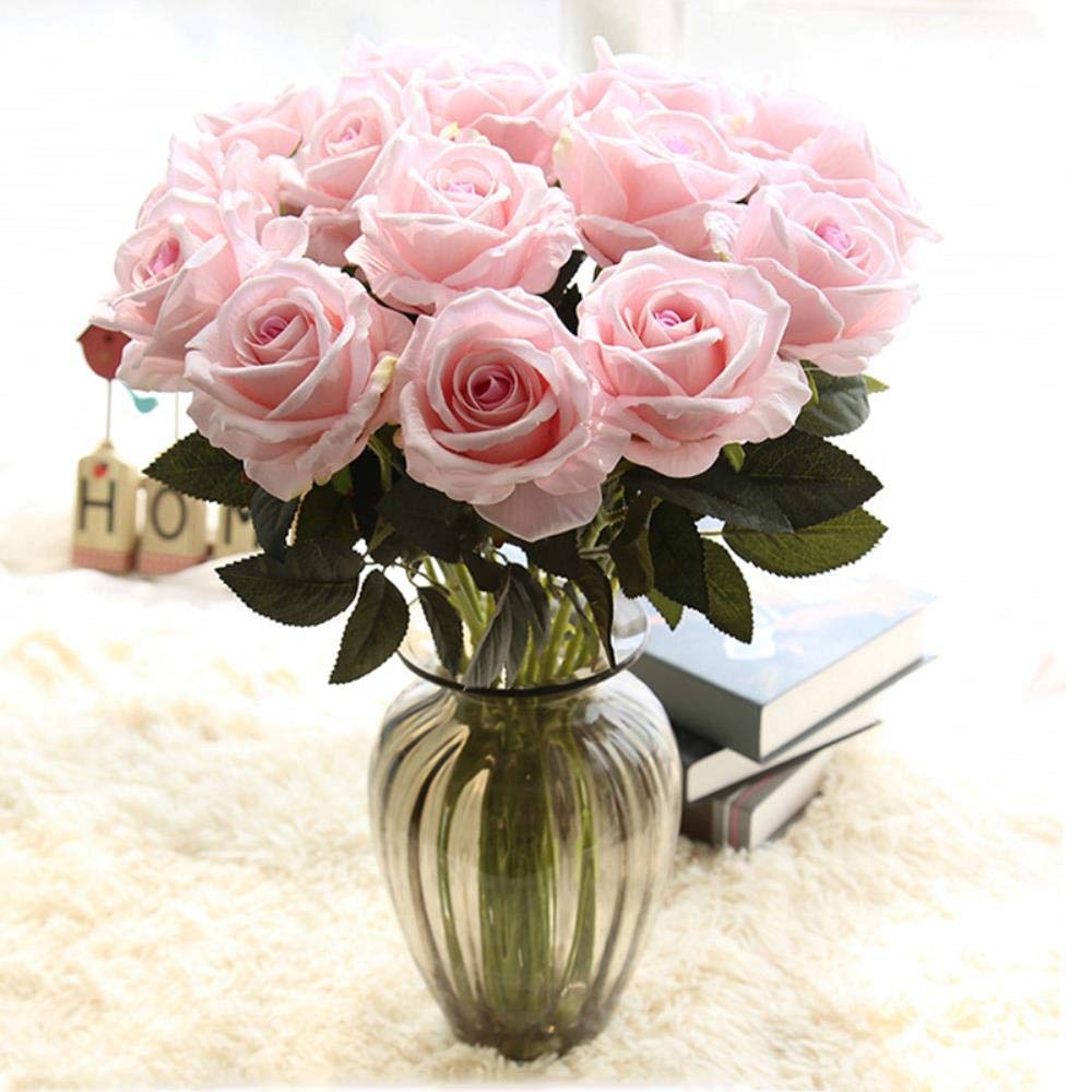 Amazon.de: QVC Blumenstrau mit langem Zweig, schne weie Seidenrosen, knstliche  Blumen, Hochzeit, Zuhause, Tischdekoration, Arrangement gelb
