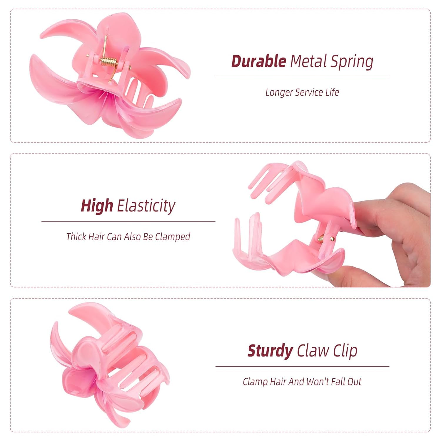 Apprise Deals hair clips,6 Pcs Flower Hair Clip,Nonslip Flower Claw Clips claw clips for thick hair Strong Hold Hawaiian Claw Clip for Medium Thick Hair Claw Clips for Women and Girls - Image 3