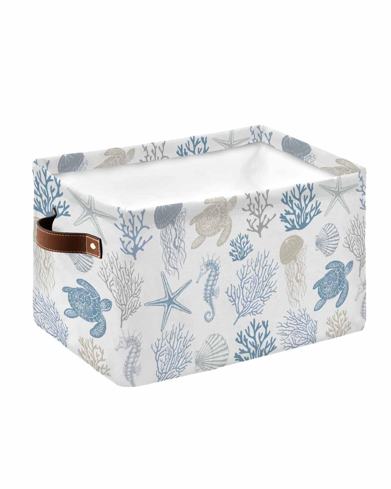 Amazon.com: Blue Coastal Large Storage Baskets Bins Nautical
