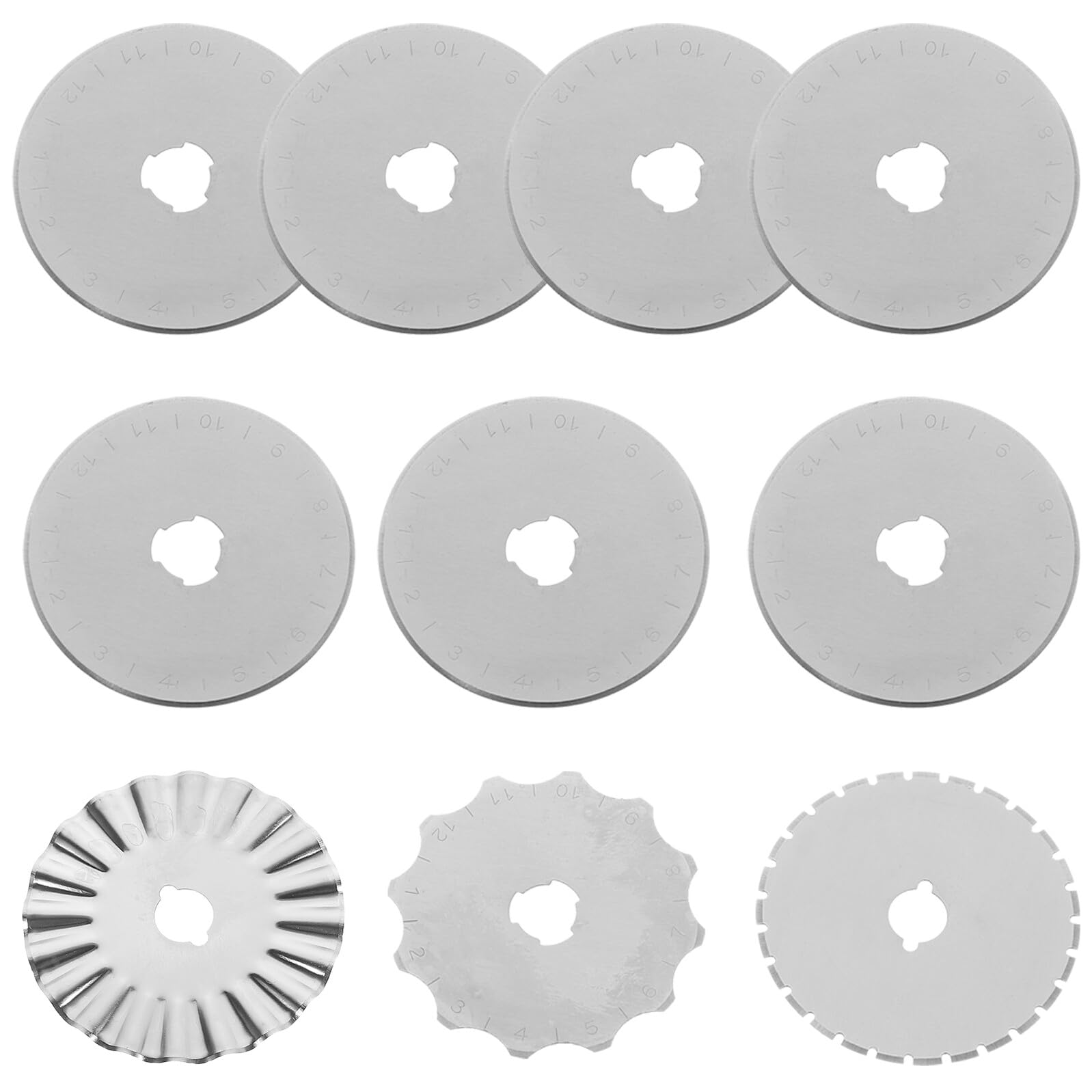 Cuchillas de Corte Rotatorias 45 Mm 10 Piezas Plata para Manualidades Costura Acolchado, Uso Profesional, Corte Preciso en Hogar Oficina Escuela