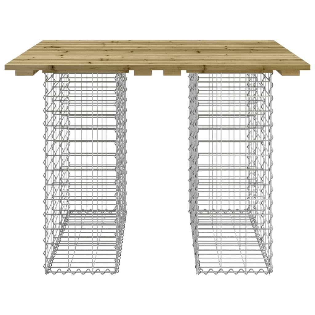 Solivagant Tavolo da Giardino in gabbione Design 100x102x72 cm in Legno di Pino impregnato,Marrone,24.83kg