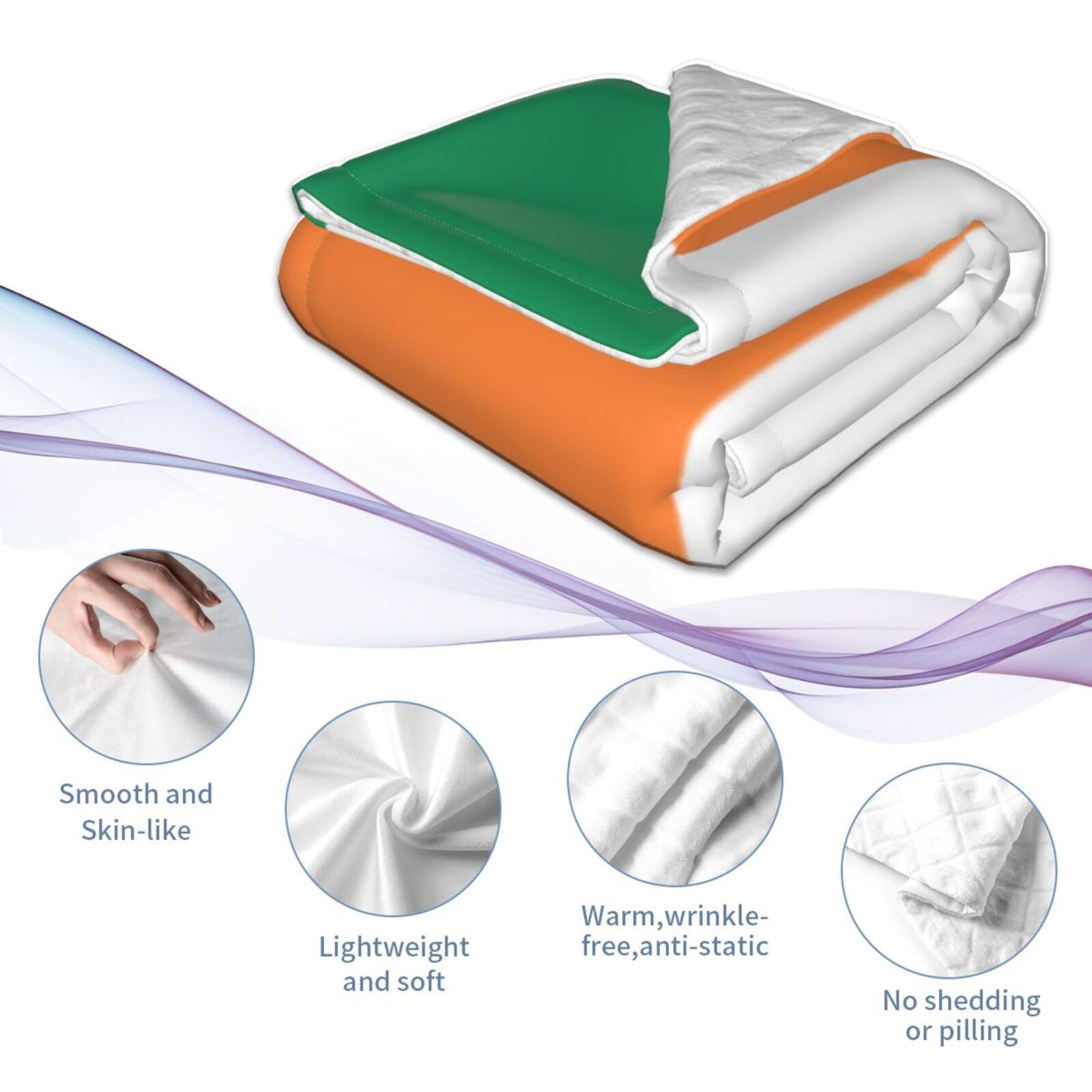 Baby Irish Flag Printed Blanket, Soft and Comfortable, 30 x 40 inch Size, Suitable for Cribs, naps or Daycare. — view 6
