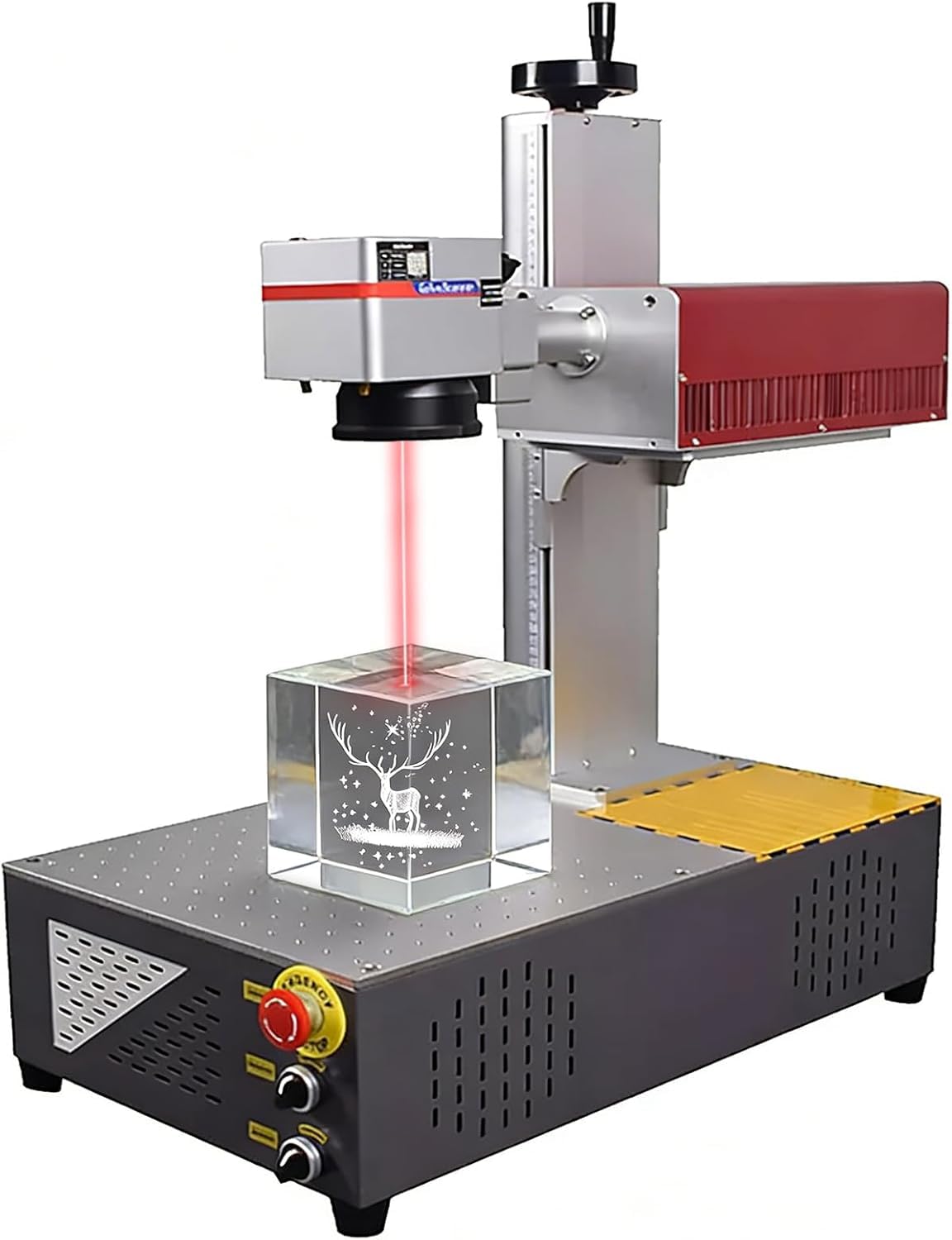 Macchina per marcatura laser UV 3D, incisione laser interna ad alta precisione per cristalli, incisore UV da 5 W con raffreddamento ad aria, asse rotante da 80 mm, aree di lavoro 70×70 mm e 175×175 mm