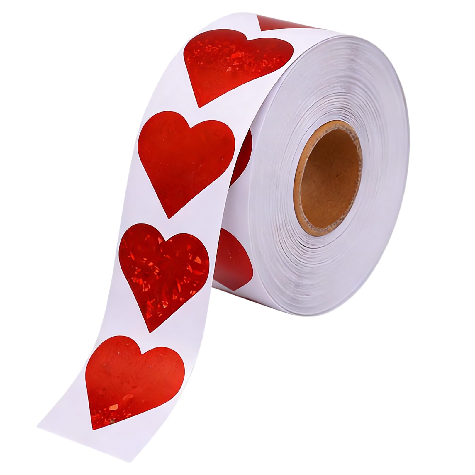 Pryon Red 500Pcs Valentine Love Heart Stickers, Glitter Hearts Stickers Paper Tag,For Valentine's Mothers Day Decorations Anniversary Wedding Birthday Party Envelopes Crafts Scrapbooking Gift Box Accessories
