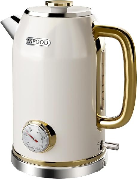 INFOOD Retro Electric Kettle 1.8L/60.8oz with Thermometer