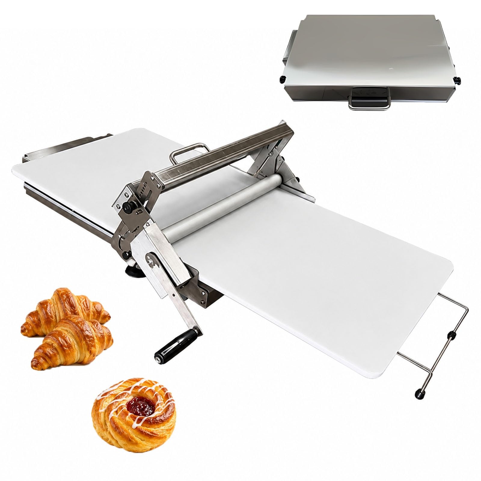 Klappbarer Teiglaminierer, Manuelle Ausrollmaschine für Croissants, Blätterteig, Feingebäck und Handwerkliche Backwaren(Commercial Bakery)