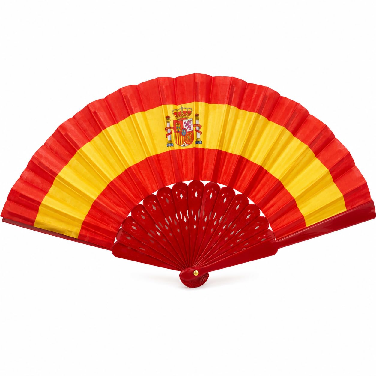 Abanico 23 cm Plástico España Rojo y Amarillo para Fiestas
