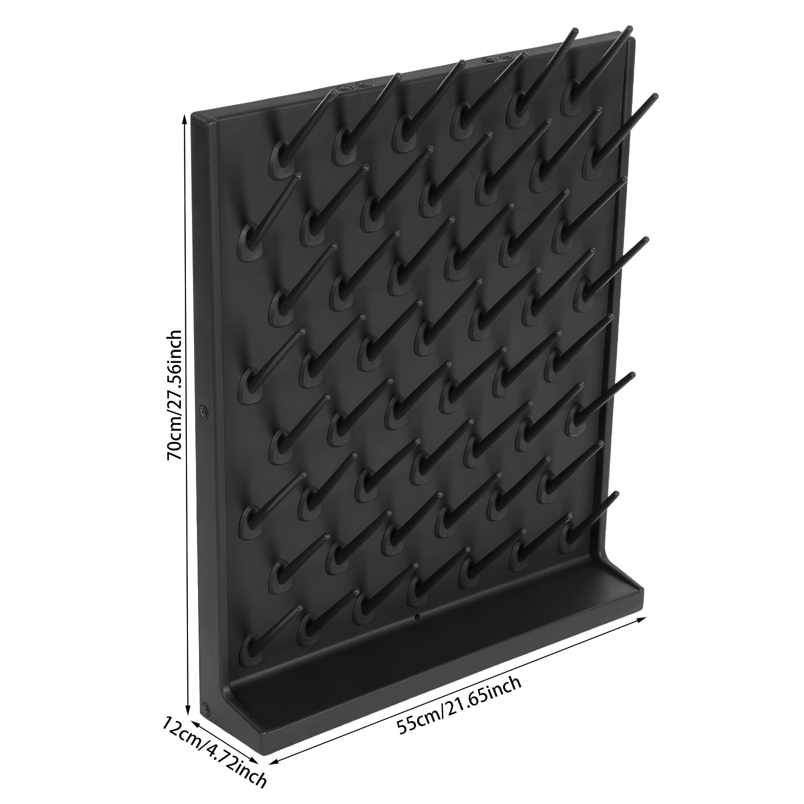 KONGKUNI Drying Rack for Lab, Wall-Mount Laboratory Glassware 52 Detachable Pegs Lab Drying Draining Rack Glassware Drying Rack Cleaning Equipment for School Lab