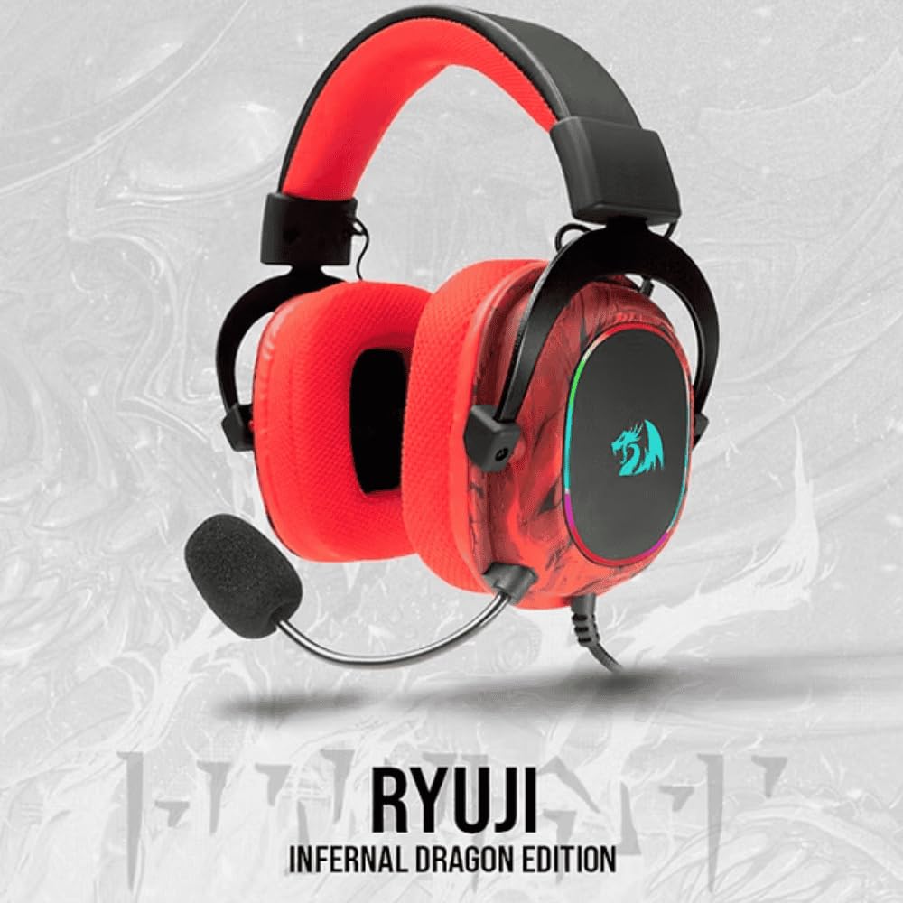 Redragon - Headset Gamer Infernal Ryuji, ID-510RGB, fone de ouvido