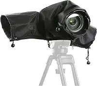 Movo CRC01 Capa de chuva de nylon impermeável com mangas de mão fechadas para câmeras Canon EOS, Nikon, Sony, Olympus, Pentax e Panasonic DSLR