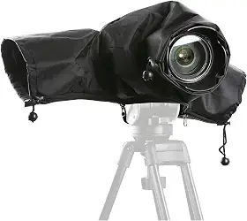 Movo CRC01 Capa de chuva de nylon impermeável com mangas de mão fechadas para câmeras Canon EOS, Nikon, Sony, Olympus, Pentax e Panasonic DSLR