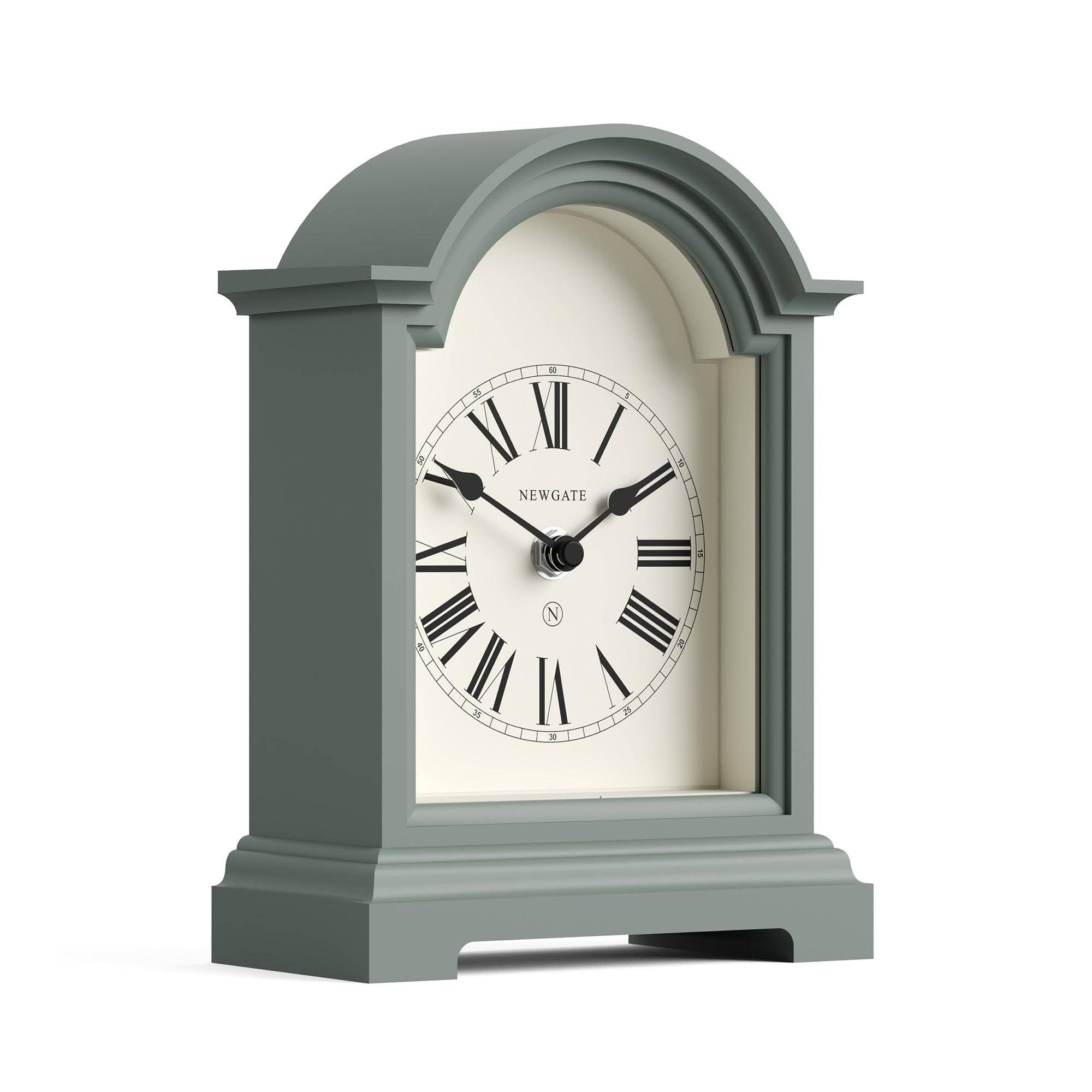 Newgate Asparagus Green Newgate® Carriage Clock | Classic Arch Top Mantel Clock | | Roman Numerals | Classic Vintage Style For Mantelpiece, Desk, Table Top, Shelf Or Bedside