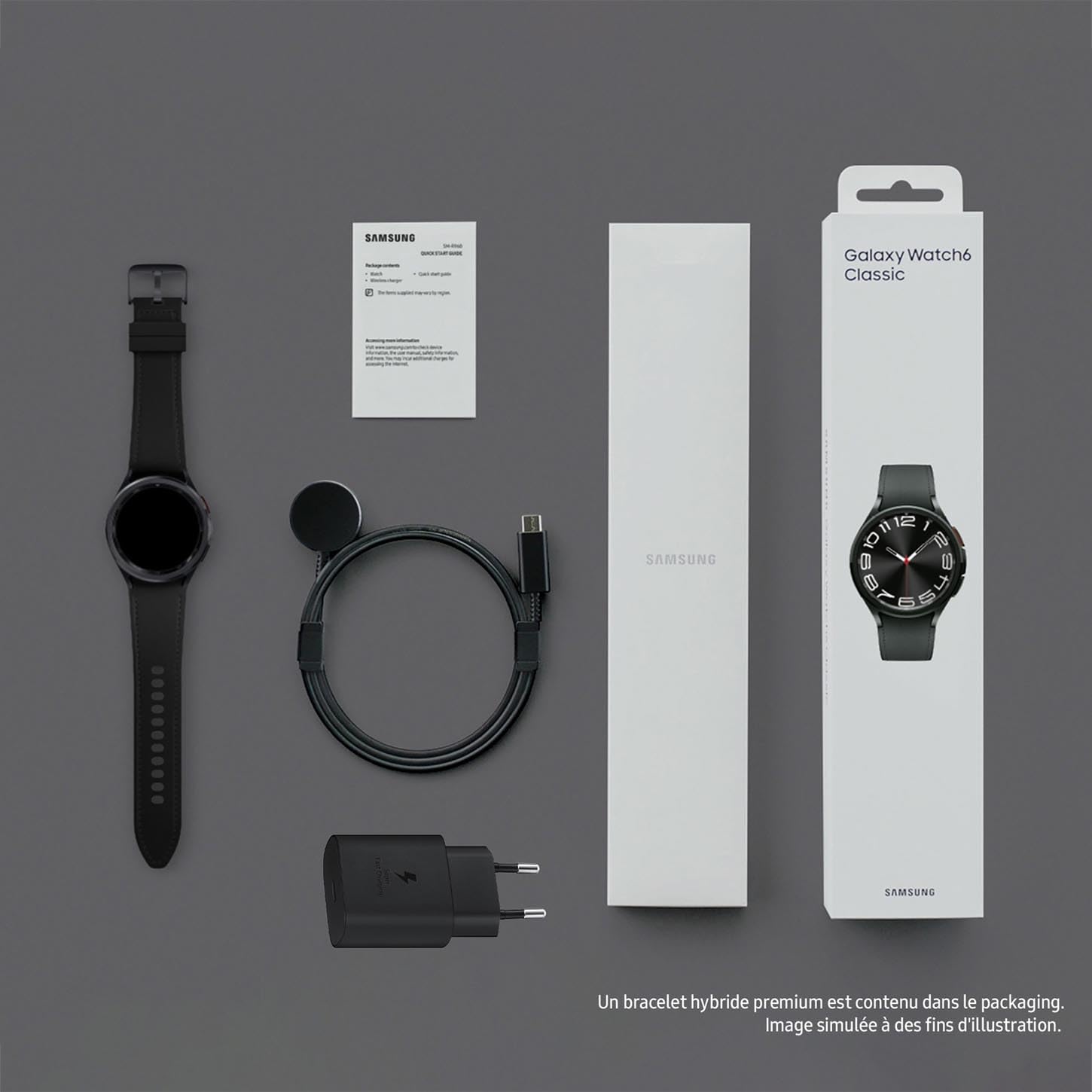 Samsung Galaxy Watch6 Classic Montre Connectée avec Chargeur, Suivi de Santé, Suivi Sportif, Charge rapide, 4G/LTE, 43mm, Noir, Exclusivité Amazon Version FR