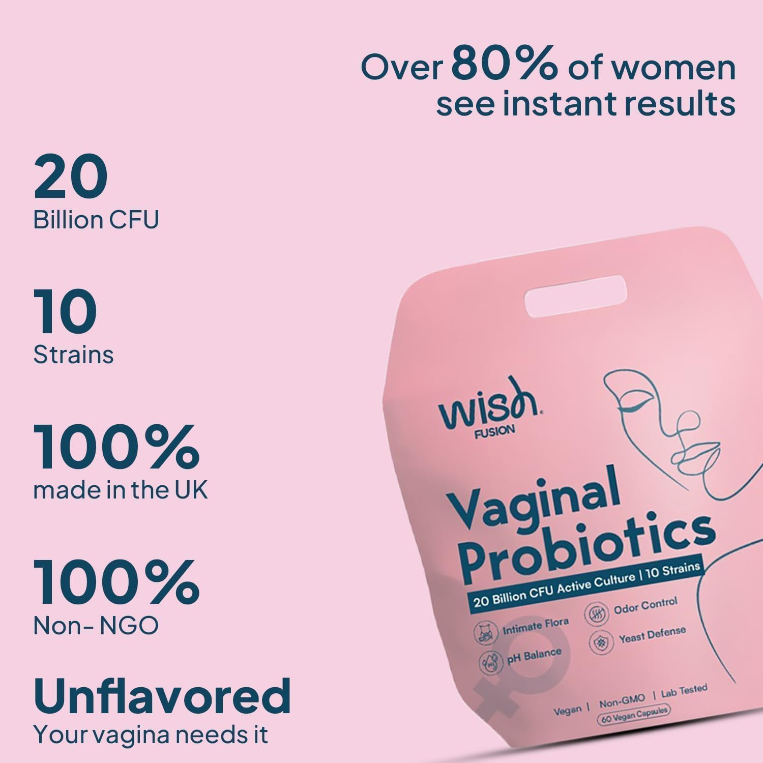 Probiotics for Women Vaginal Health – 20 Billion CFU Vaginal Probiotics, pH Balance, Yeast & Odor Support, Women’s Flora & UTI Defense, 10 Strain Probiotic Blend, Non-GMO, Vegan – 60 Capsules - Image 4
