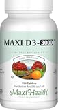 Maxi Health Vitamin D3 3000 IU 75 mcg Vitamin D Supplement for Healthy Bones, Teeth, Immune Support - VIT D3 Supplement Easy to Swallow Non-GMO, Supplement for Men and Women – Kosher (180 Tablets)