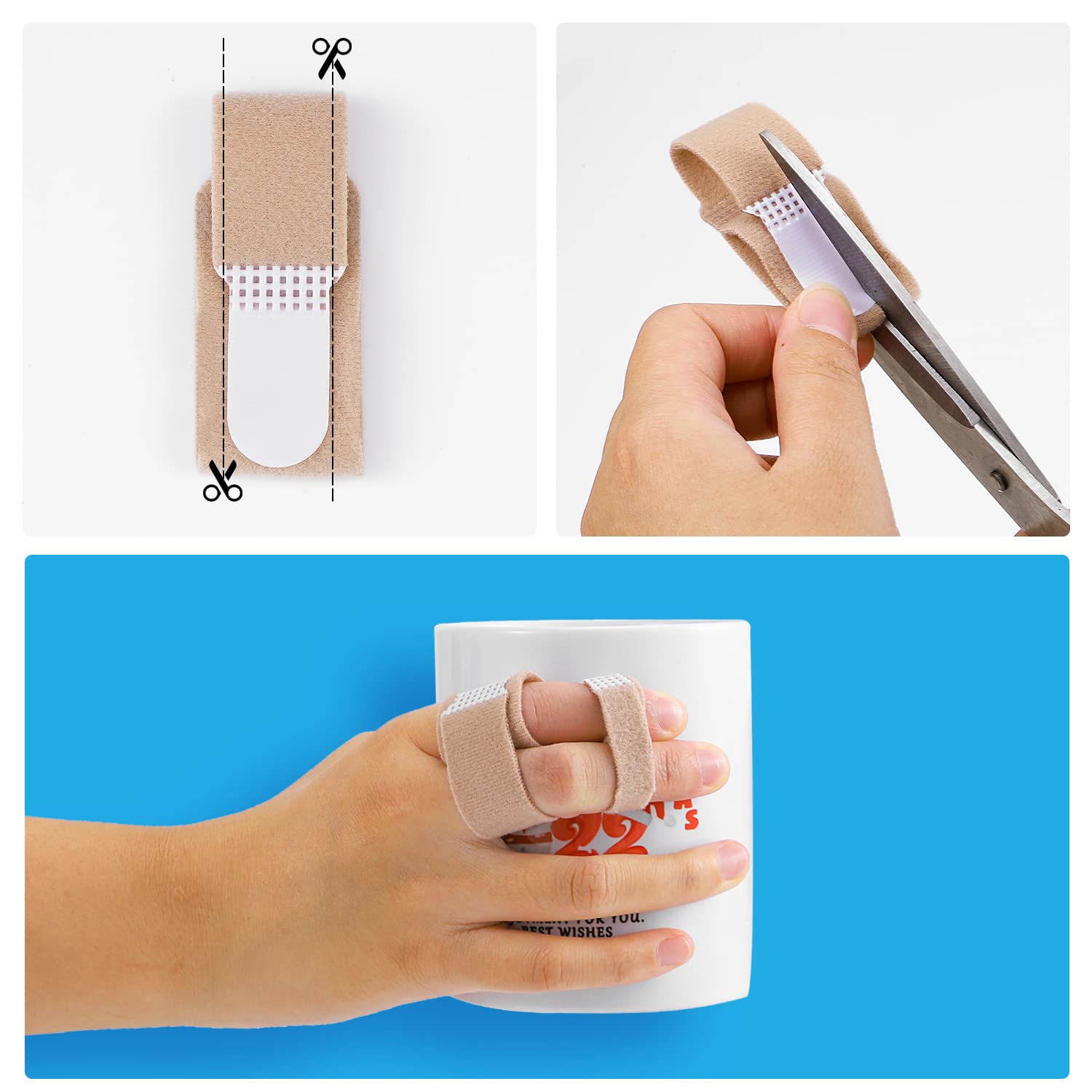 Finger Splint Buddy Wraps, 12Pieces Trigger Finger Immobilizer Support for Arthritis Pain, Broken Index Middle Ring Pinky Finger Brace, Dislocated Finger Knuckle Stabilizer Tape : Health & Household
