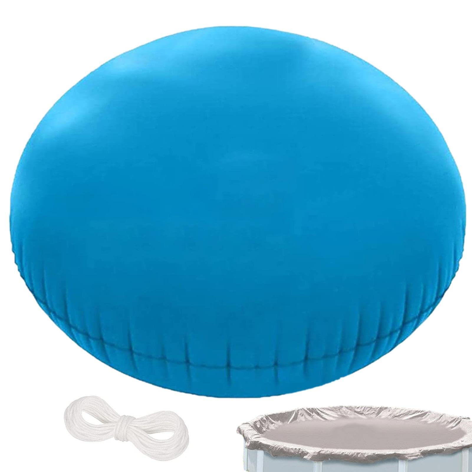 Cuscino per Piscina, Cuscini per Piscina Gonfiabili con Corde, Cuscino per Piscina Galleggiante 4x4 Ft Cuscino per Piscina Galleggiante, Cuscino per Aria Invernale in PVC Cuscino per Piscina Equaliz