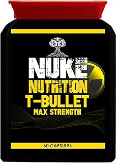 Nuke Nutrition T Bullets Testosterone Booster for Men - 60 Capsules - Pure Testosterone Supplements for Men - Natural Anabolic Supplement Test Booster - Supercharge Muscle Growth, Strength & Stamina