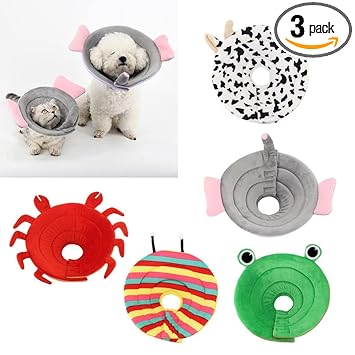 GIANTE Dog Cat Elizabethan Collar E-Collar Medical Wound Cone Collar XL Green Frog