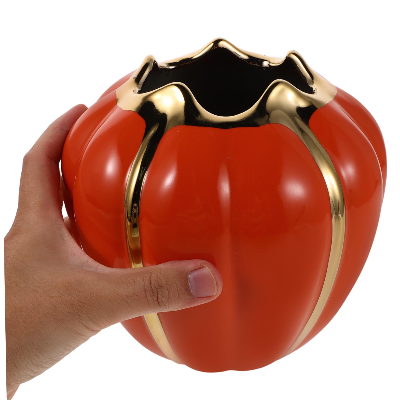 Pomarańczowe Wiadro Dyni Słoik Ceramiczny Kosz Do Przechowywania Dyni Wystrój Ceramiczny Orange