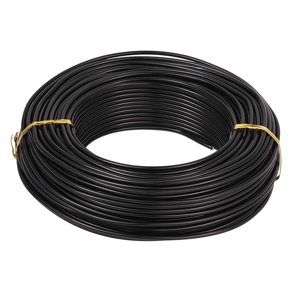 Beadthoven 10 Gauge (2.5mm) Black Aluminum Craft Wire 114 FT Bendable Flexible Metal Beading Wire for Jewelry Making Wrapping Floral Sculpting