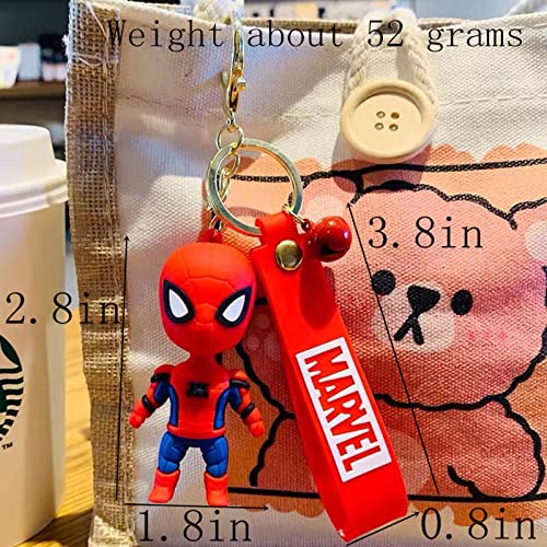 Yxuan Car Keychain,Thor Hammer Key Chain，Cartoon Dollmarvel Iron Manavengers Logo Pewter Key Ring， Child Keychains For Men-Lanyard Key Chain With Detachable Alloy Metal Rings (Spiderman) #TOP2