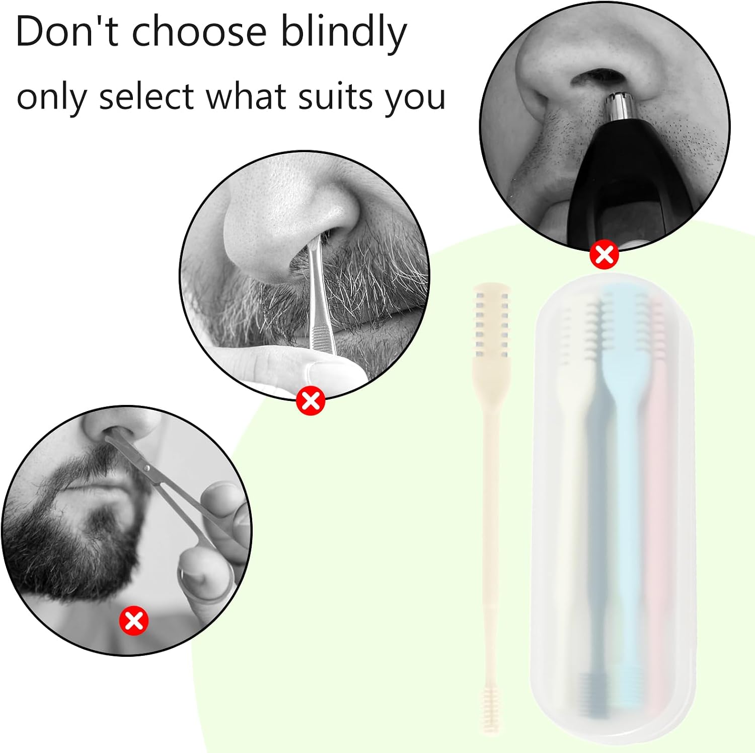 10 Pcs 2-in-1 Nasal Hair Cutter Double Sided