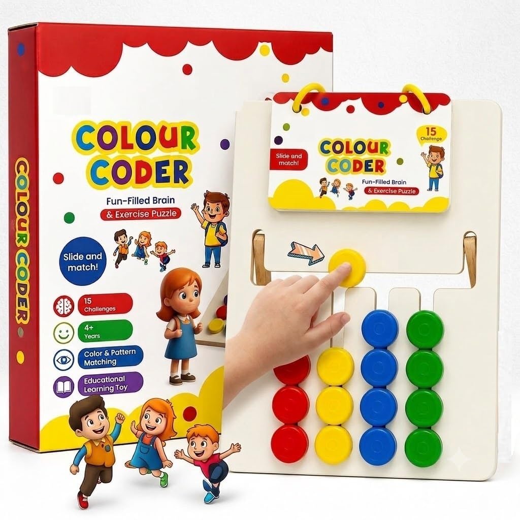 Kids Montessori Slide Puzzle I Color & Pattern Matching Learning Toys Wooden Puzzle Learning Toys Logic Brain Game for Kids 3-8 Years I Birthday Gift for Boys & Girls I Educational Activity-picture-29