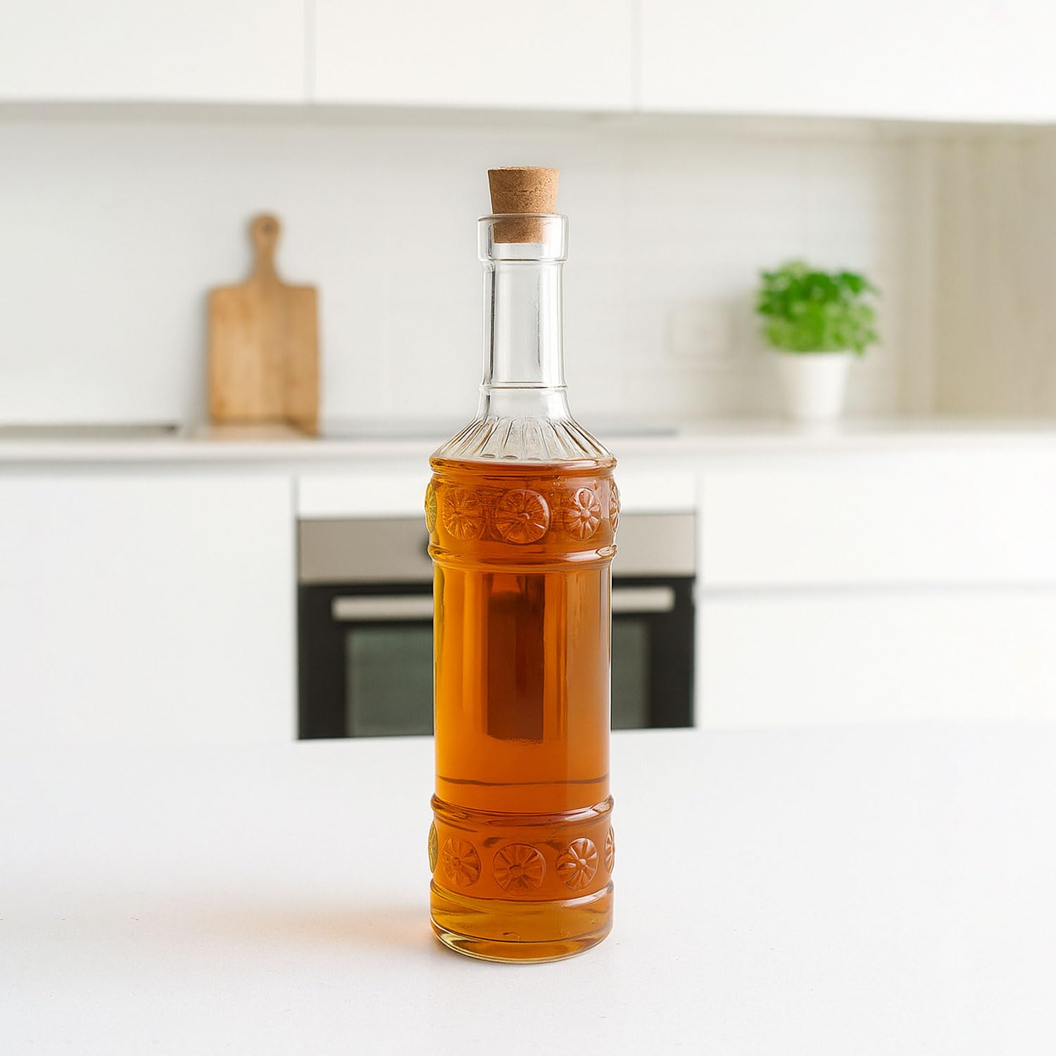 TWO TIGERS Botella de Cristal con Tapón de Corcho. Pack 24 Botellas Reutilizables, Cuadradas y Redondas. Ideal para Hostelería, Bar, Restaurantes, Hoteles, Fiestas y Celebraciones (Redonda 350ml)