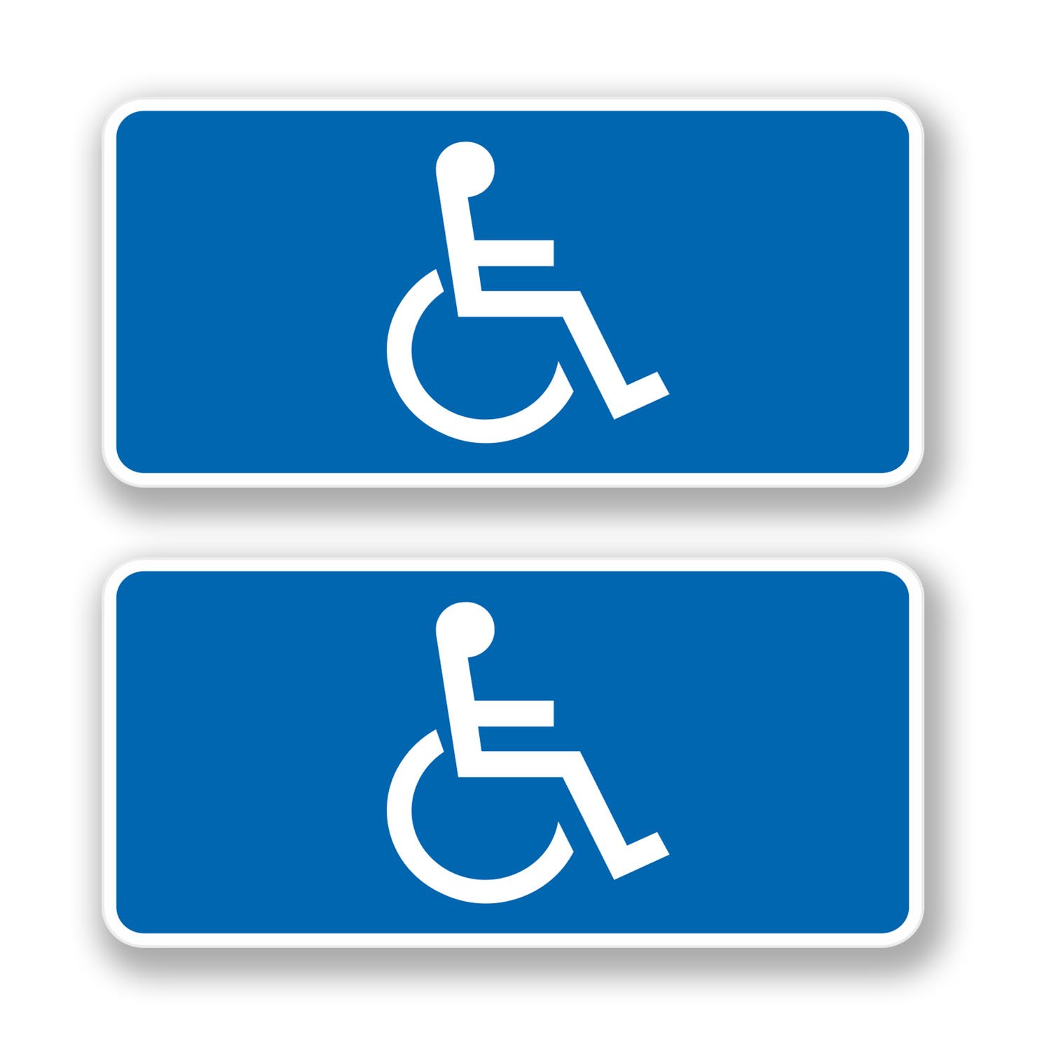 Destinationvinyl Multi 2 X Disabled Blue Mobility Badge Car Bus Sticker Campervan Caravan Decal 4440 (10Cm Wide X 5Cm Tall, Self Adhesive)