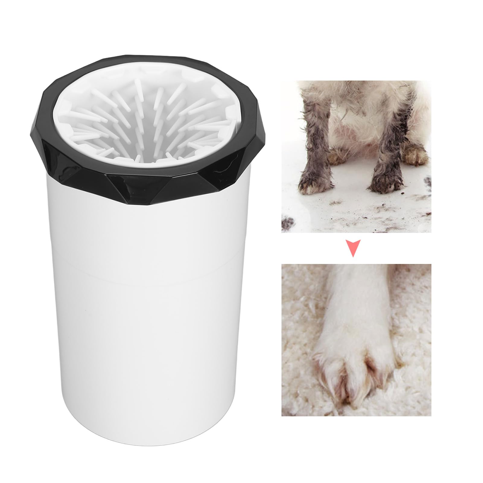 Pulisci Zampe Cani Automatico Multifunzione Tazza Lava Piedi Silicone Ricaricabile Portatile (Bianco e Nero)