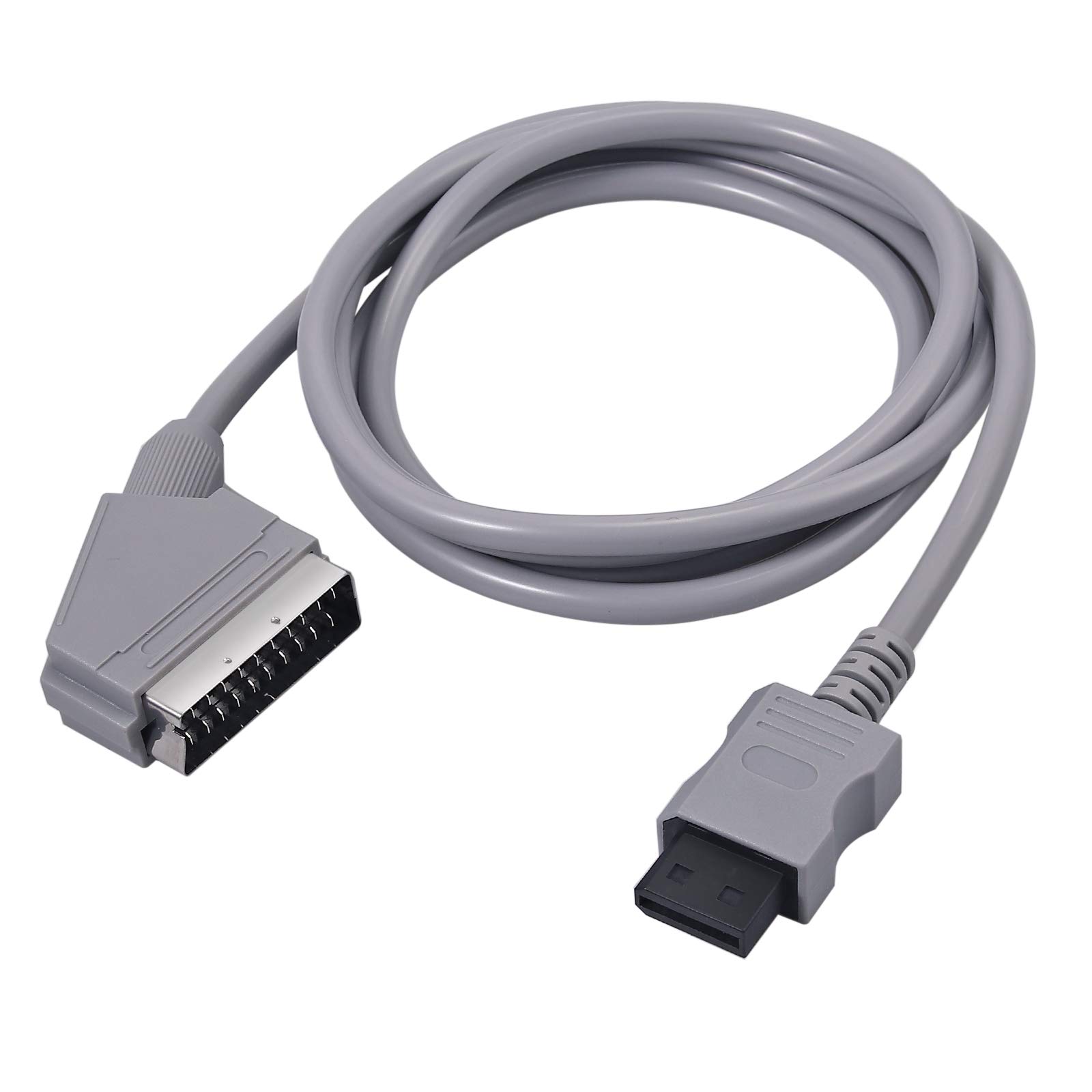 AUTOUTLET 1,8 Mètres de Câble Péritel RVB Réel pour Wii Wii U Remplacement de Câble Péritel RVB Réel pour La Console de Télévision Gris