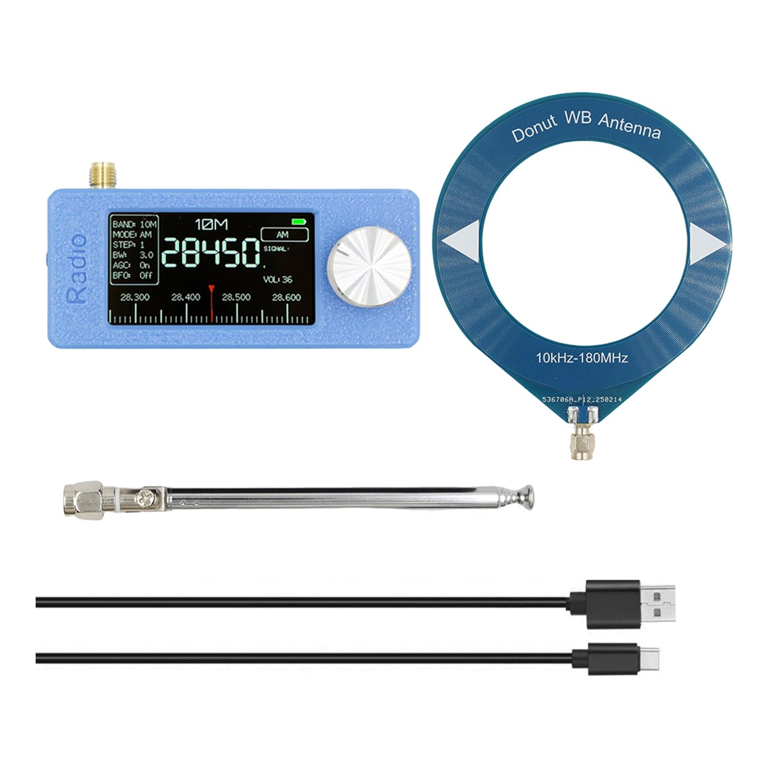 Przenośny odbiornik FM AM/FM z ekranem IPS o przekątnej 1,9 cala, LSB/USB All Band Pocket Mini anteny cyfrowe zasilane bateriami, kompaktowa konstrukcja Ö