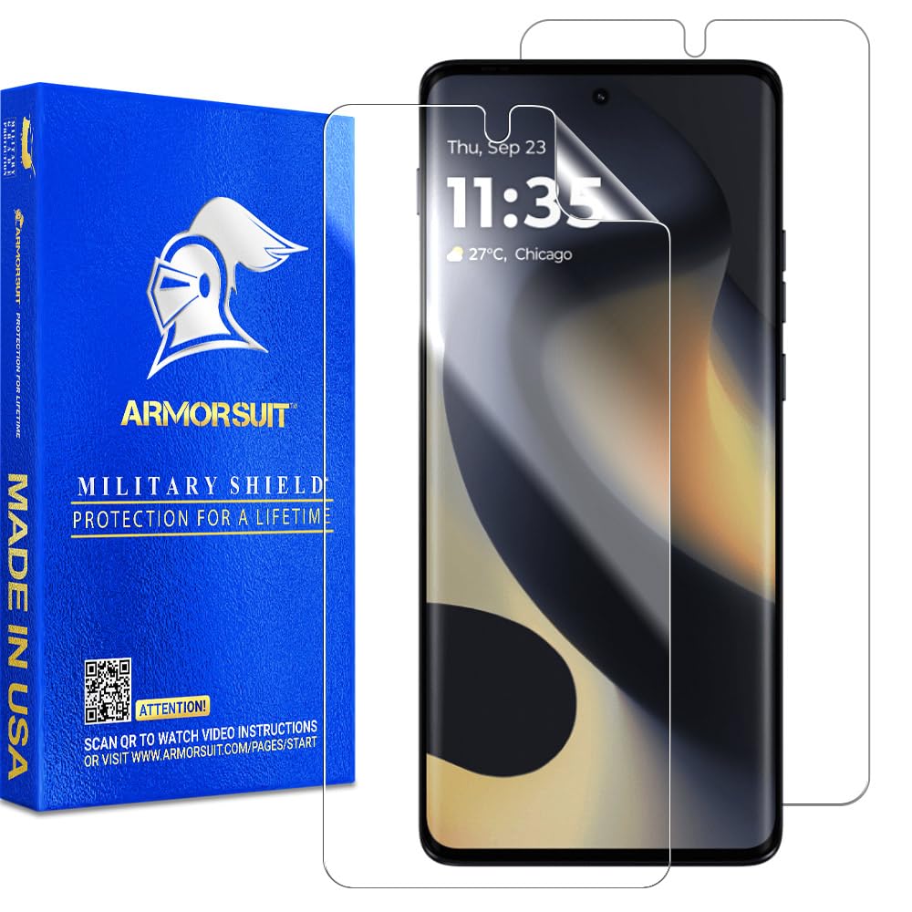 ArmorSuit 2 Pack for Motorola Edge (2024) Screen Protector Case Friendly MilitaryShield HD Clear Film - Made in USA
