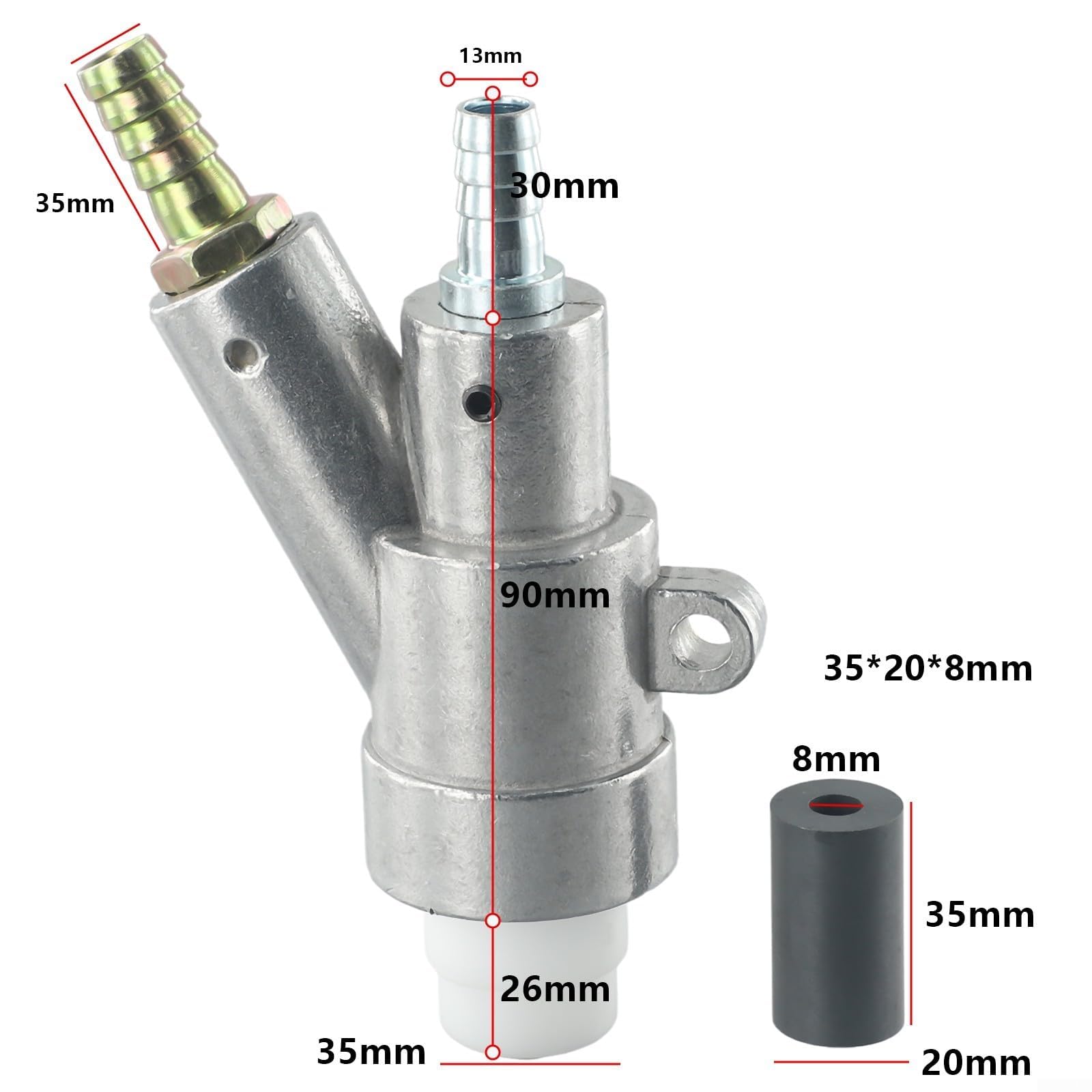 Accesorios de chorro de arena del acero inoxidable con la boca del carburo de boro para las máquinas de chorro de arena manuales y automáticas