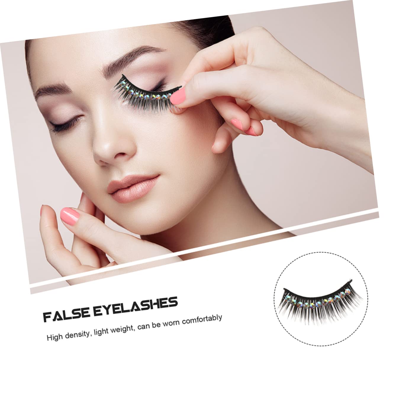 LALAFINA Wimpern Strass 50 Paar Diamant-falsche Wimpern Farbige Strasssteine Künstliche Wimpern Natürliche Falsche Wimpern Natürlicher Look Falsche Wimpernverlängerungen Hallow Comics Chemiefaser