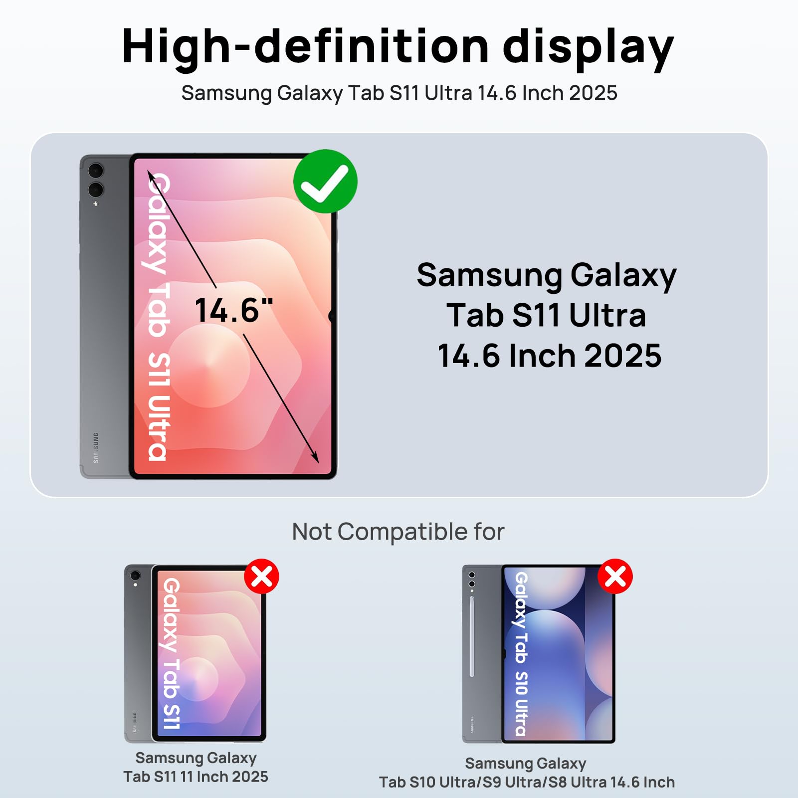 Gerutek Etui do Samsung Galaxy Tab S11 Ultra 37.1 cm 2025, odporne na wstrząsy etui do tabletu Samsung S11 Ultra, wytrzymałe, wytrzymałe etui z osłoną ekranu, obracający się o 360 stojak/pasek na rękę