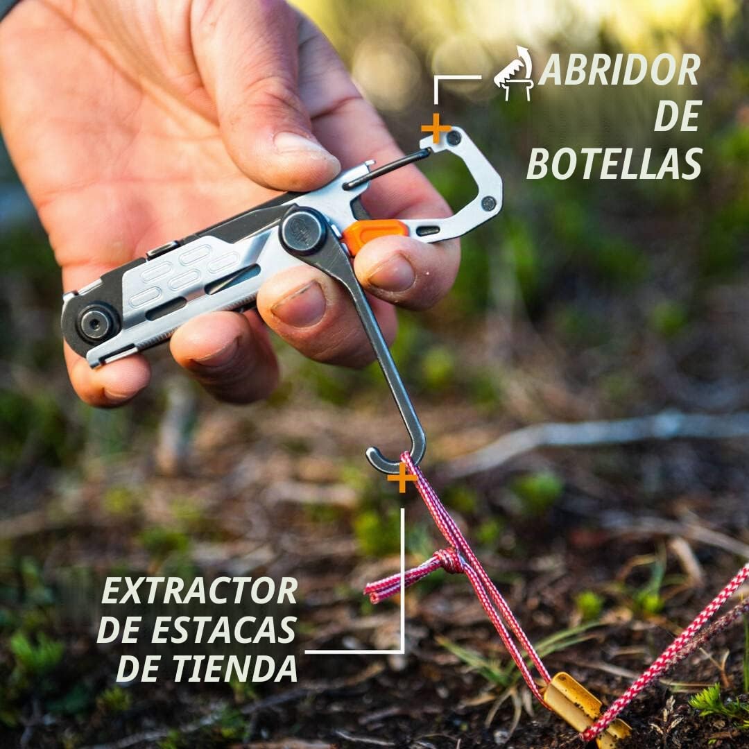 Gerber Multi-herramienta con 11 Funciones, Replanteo, Con Cierre de Marco y Mosquetón, Plata, 30-001743