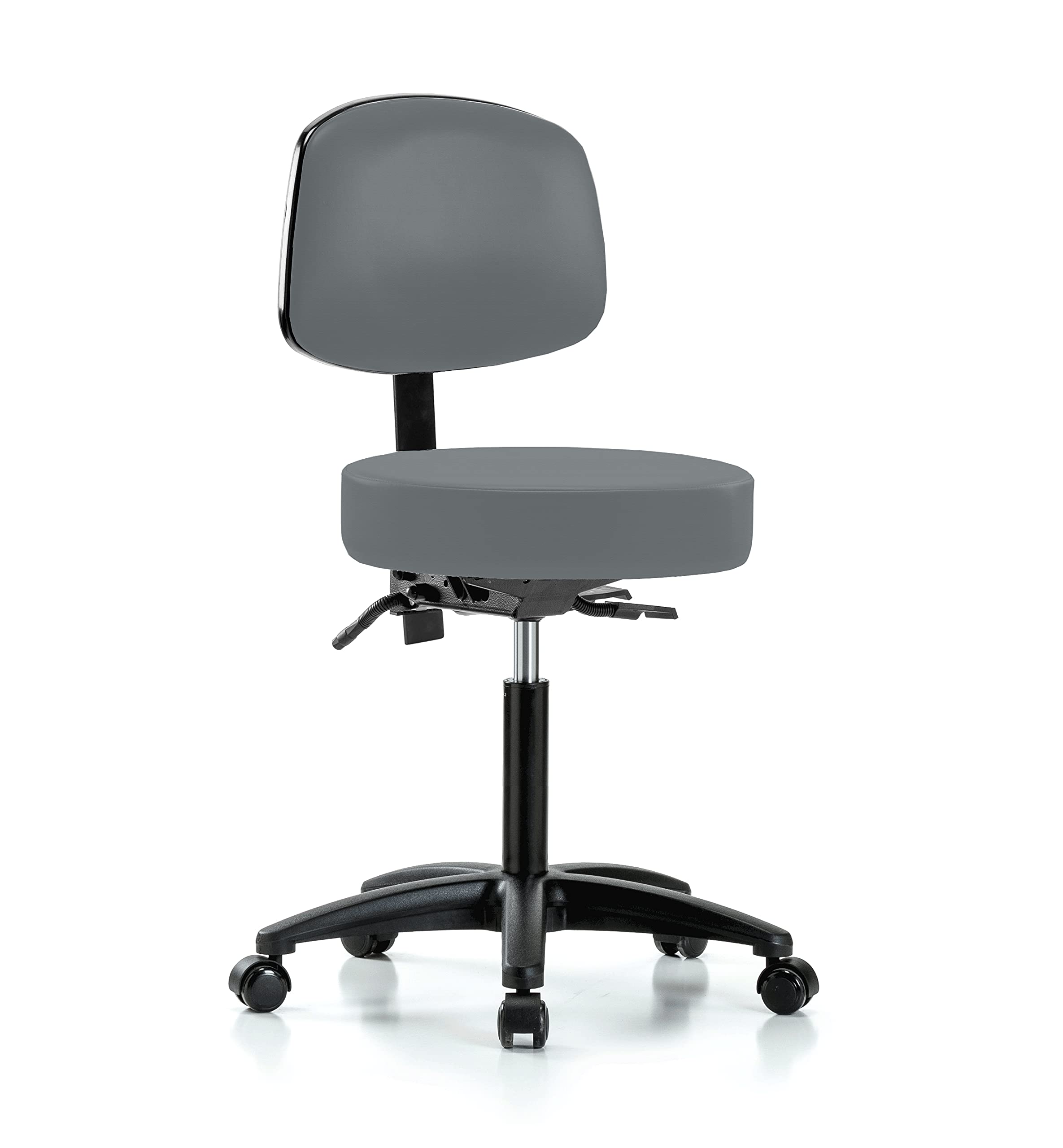 Perch Exam Stool, Casters, 20.75-28.75", Cinder